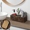Casafield Set of 2 Water Hyacinth Divided Basket Organizers - Woven Bins for Bathroom, Bedroom, Laundry, Pantry, Shelves